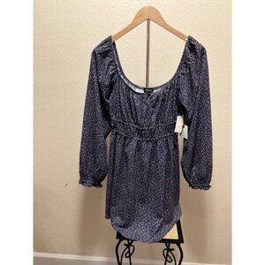 Originality dress  Floral Square Neck Smocked Waist Long‎ sleeve size  m